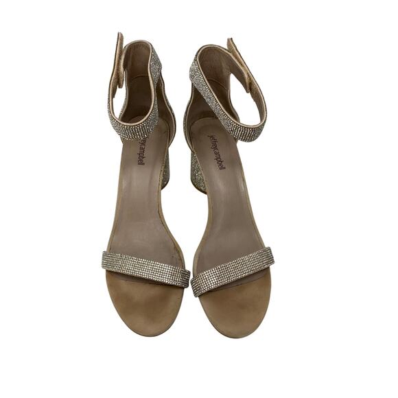 Jeffrey Campbell Laura Ankle Strap Sandal Womens Size 10 Rhinestone Heels - Picture 3 of 8